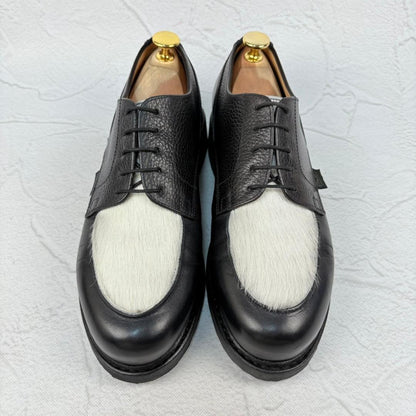 【美品】パラブーツ エディフィス別注 シャンボード ハラコ 黒白 6 シボ革 [W3119]