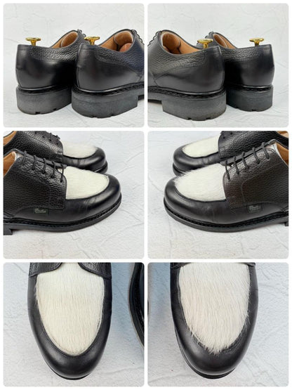 【美品】パラブーツ エディフィス別注 シャンボード ハラコ 黒白 6 シボ革 [W3119]