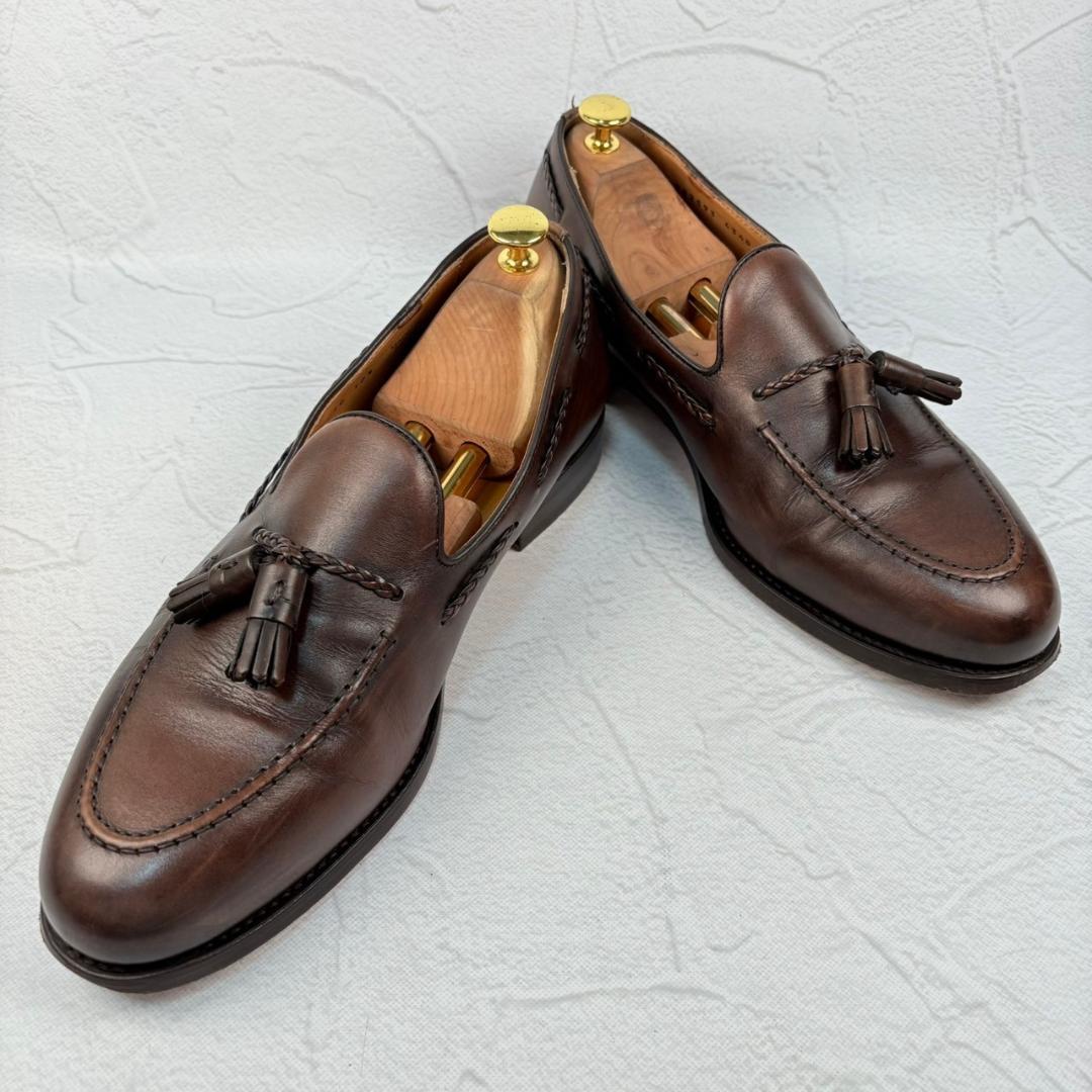 【良品】バーウィック 4340 タッセルローファー 茶 10.5 大きいサイズ [W3141]