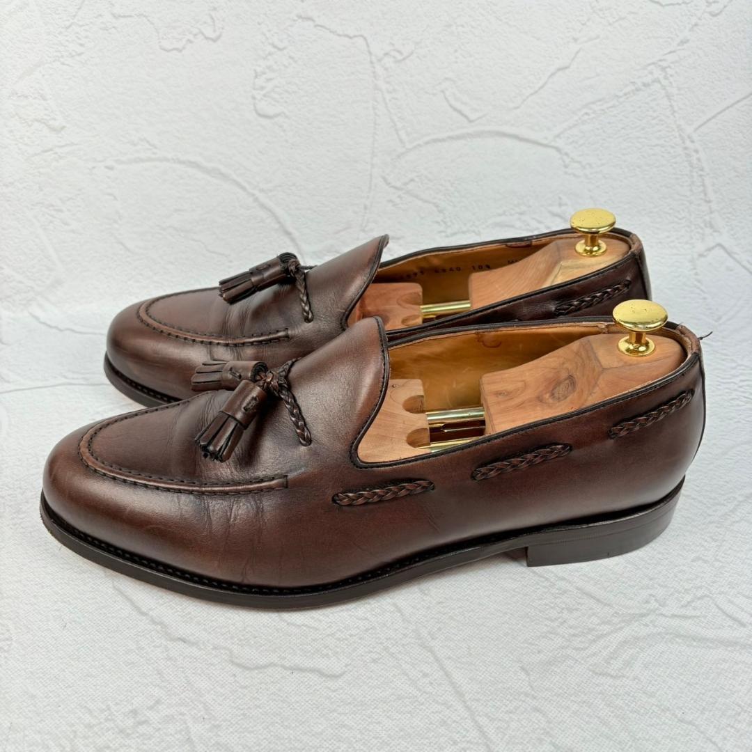 【良品】バーウィック 4340 タッセルローファー 茶 10.5 大きいサイズ [W3141]