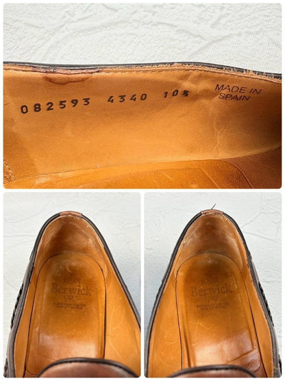 【良品】バーウィック 4340 タッセルローファー 茶 10.5 大きいサイズ [W3141]