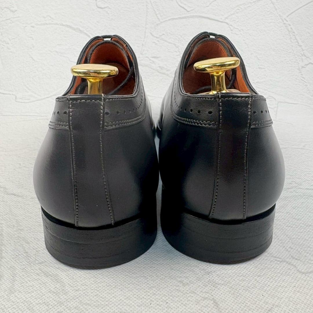【美品】SANTONI サントーニ サントーニファットアマーノ ブローグ 内羽根 黒 5 マッケイ製法
