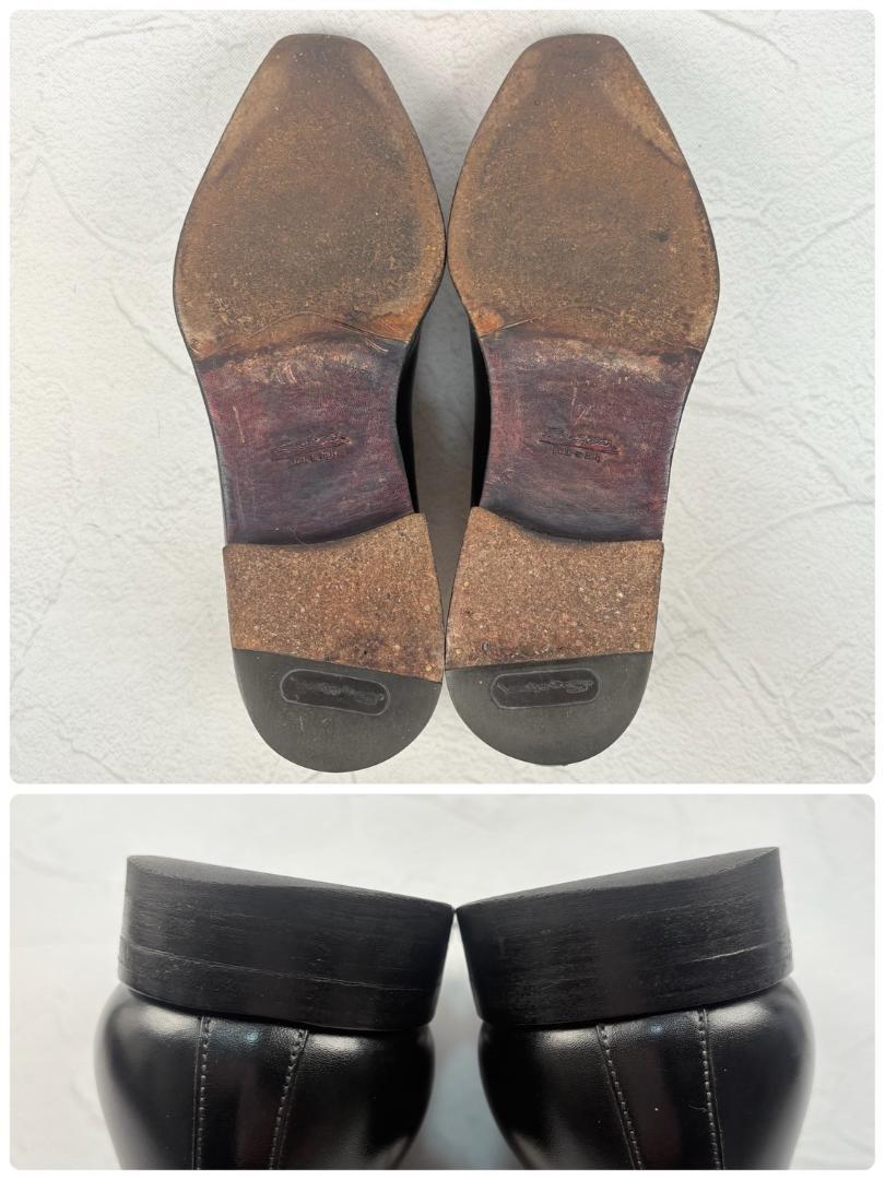 【美品】SANTONI サントーニ サントーニファットアマーノ ブローグ 内羽根 黒 5 マッケイ製法