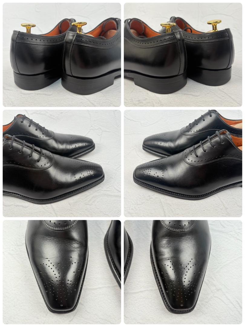 【美品】SANTONI サントーニ サントーニファットアマーノ ブローグ 内羽根 黒 5 マッケイ製法