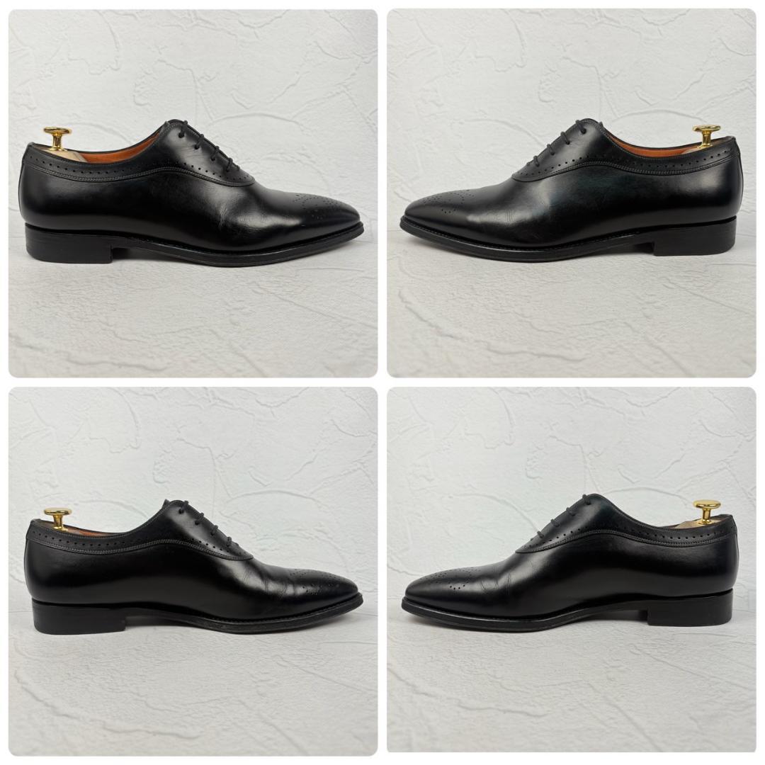 【美品】SANTONI サントーニ サントーニファットアマーノ ブローグ 内羽根 黒 5 マッケイ製法