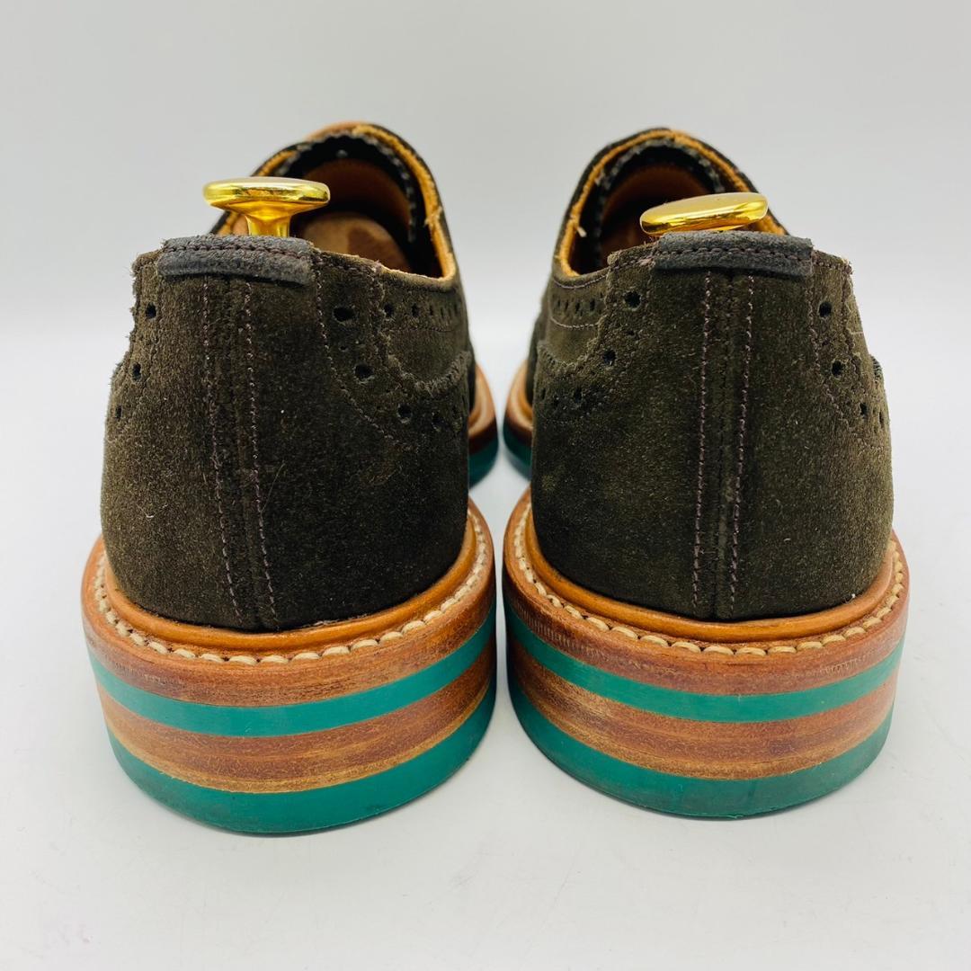 【美品】トリッカーズ バートン スエード カントリー 緑ソール 茶 7-5 革靴
