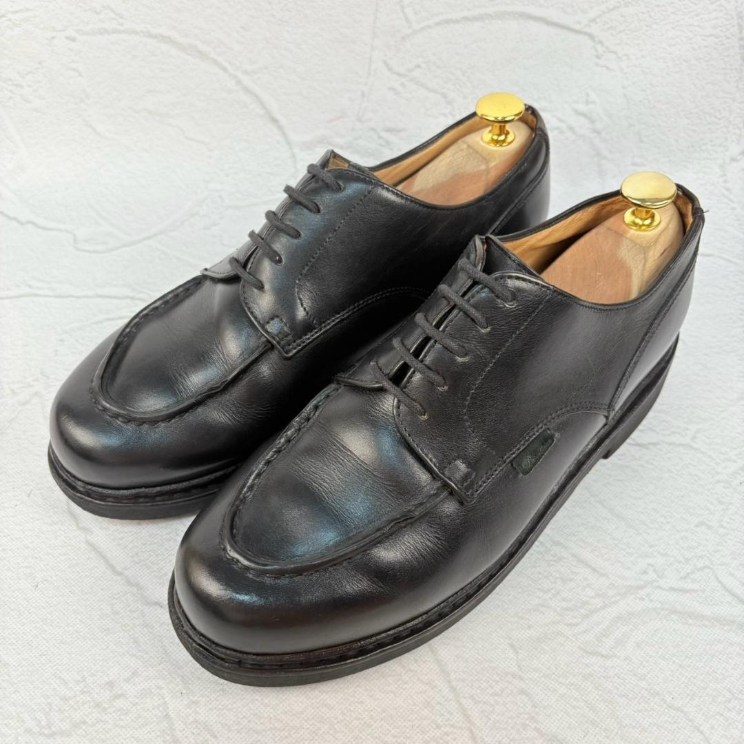 【良品】パラブーツ シャンボード Uチップ 外羽根 パラテックス 黒 6.5 [W3187]