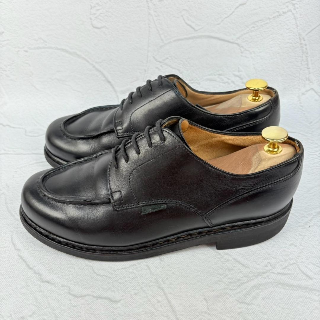 【良品】パラブーツ シャンボード Uチップ 外羽根 パラテックス 黒 6.5 [W3187]