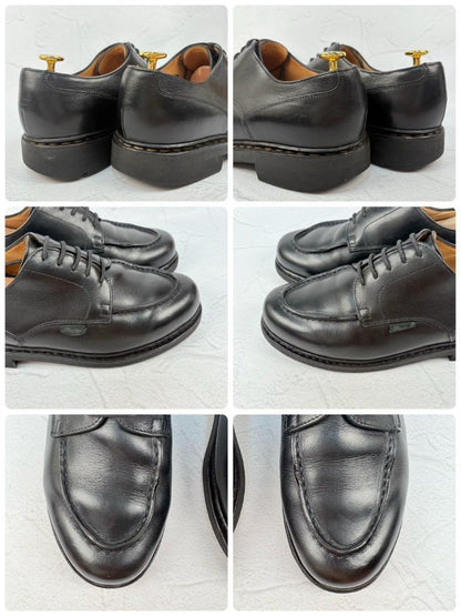 【良品】パラブーツ シャンボード Uチップ 外羽根 パラテックス 黒 6.5 [W3187]