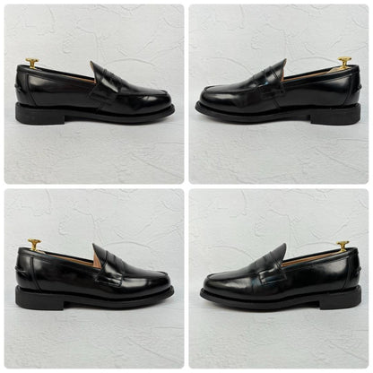 【美品】サンダース 2314B コインローファー 黒 6.5 BUTT SEAM [W3147]