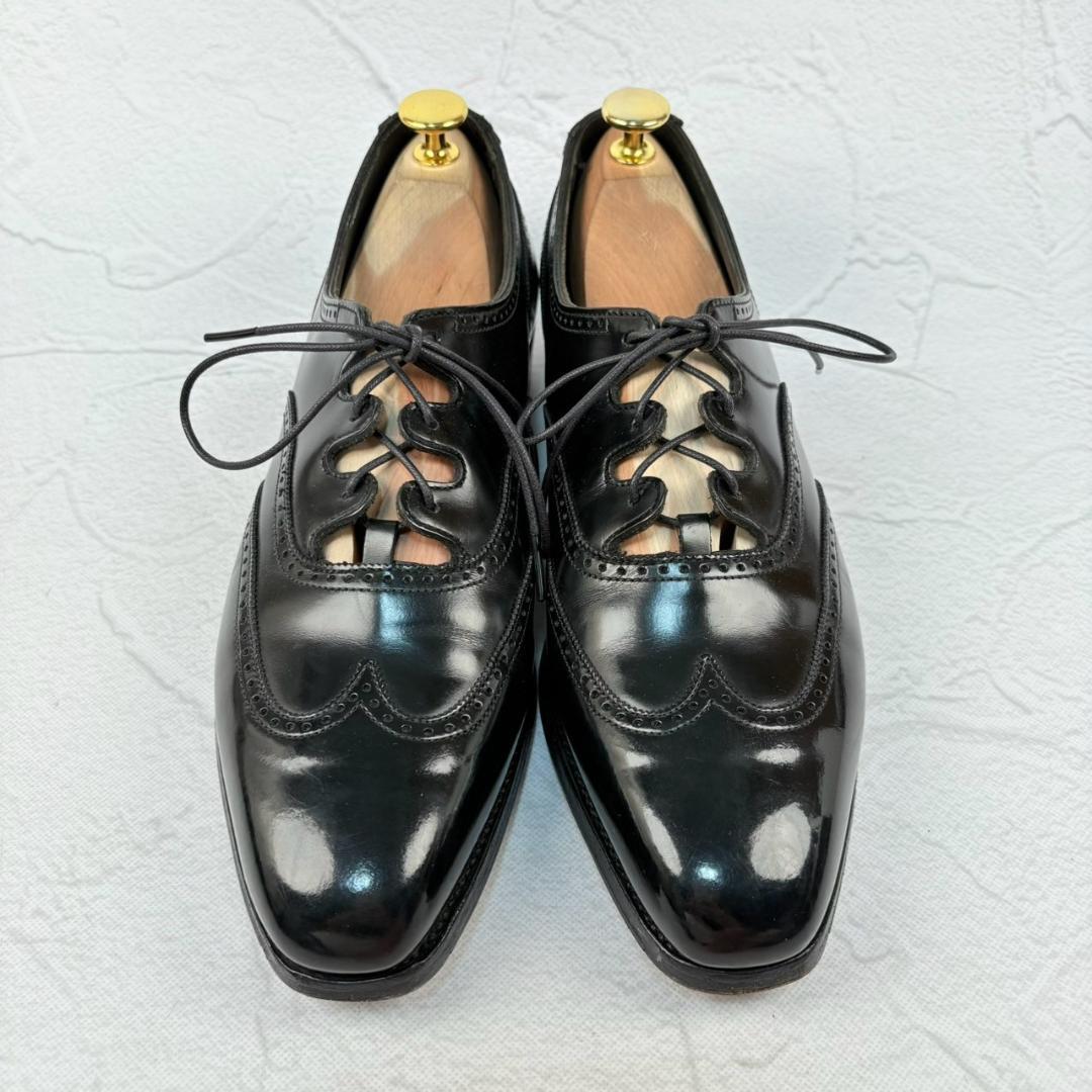 【良品】クロケットアンドジョーンズ CATESBY ギリーシューズ 黒 85C [W3174]