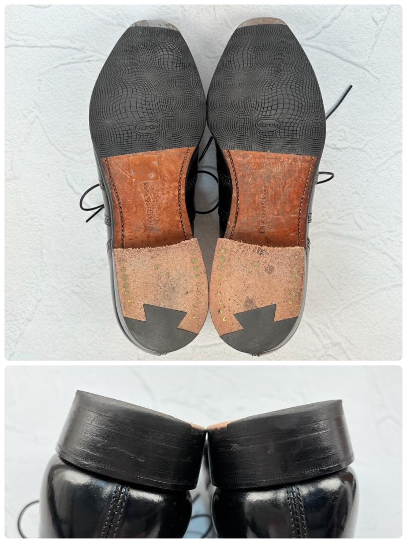 【良品】クロケットアンドジョーンズ CATESBY ギリーシューズ 黒 85C [W3174]