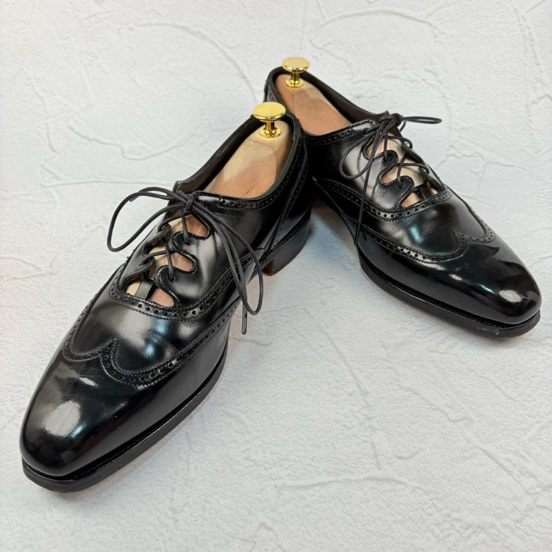 【良品】クロケットアンドジョーンズ CATESBY ギリーシューズ 黒 85C [W3174]