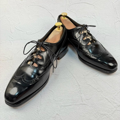 【良品】クロケットアンドジョーンズ CATESBY ギリーシューズ 黒 85C [W3174]