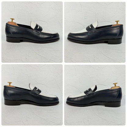 【良品】トリッカーズ 6579 コインローファー バイカラー 紺白 9.5 [W3126]