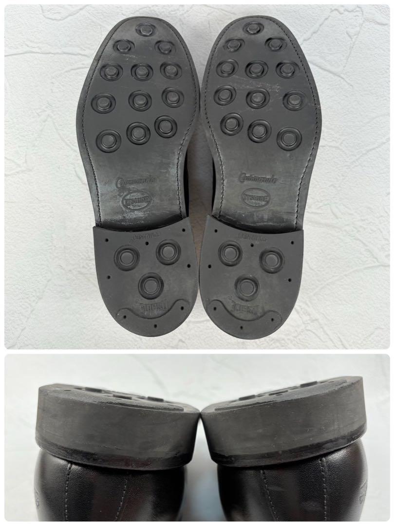 【美品】サンダース 1317 ブロードアローエプロンダービー 黒 9 陸海空軍 [W3222]