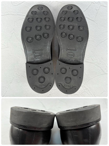 【美品】サンダース 1317 ブロードアローエプロンダービー 黒 9 陸海空軍 [W3222]