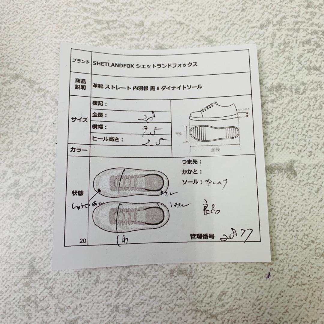 【良品】シェットランドフォックス 061F ストレート 内羽根 黒 6