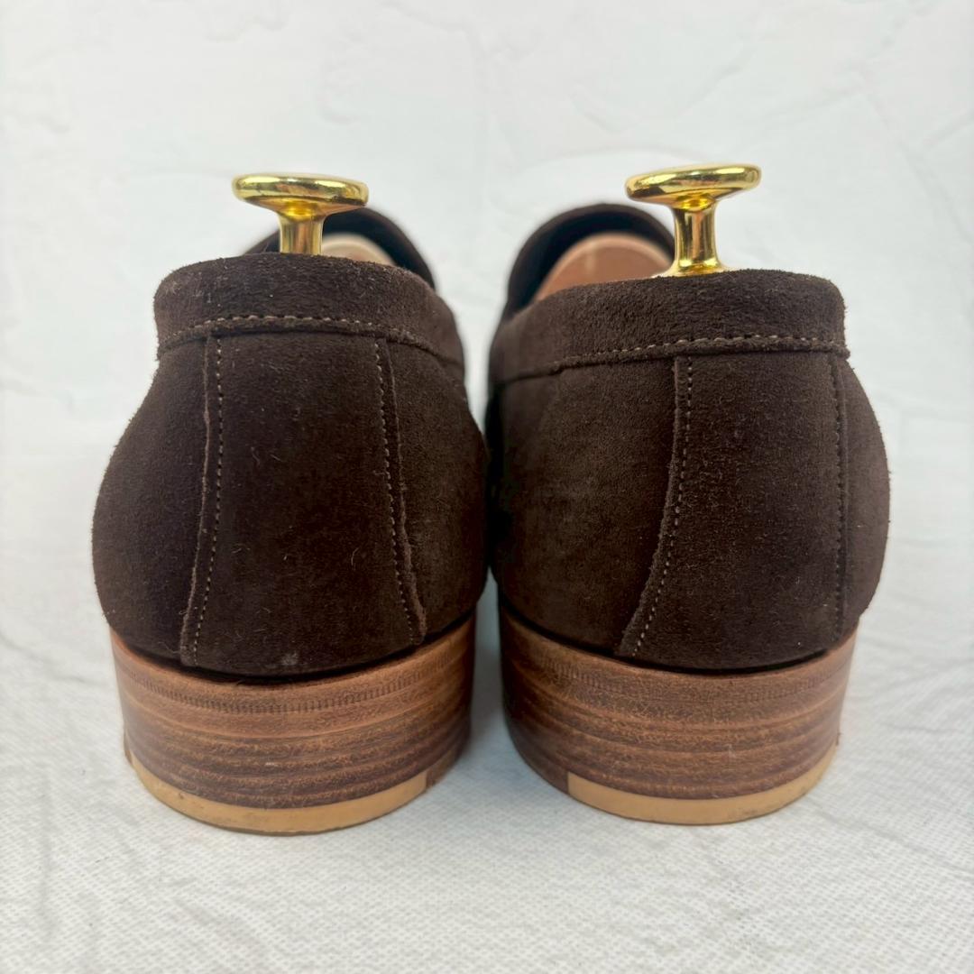 【美品】ジョセフチーニーアンドサンズ コインローファー スエード 茶 7.5 [W3243]