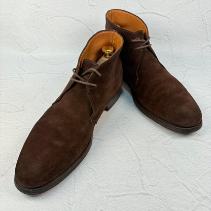 【良品】クロケットアンドジョーンズ チャートシー チャッカ スエード 茶 8E [W3143]