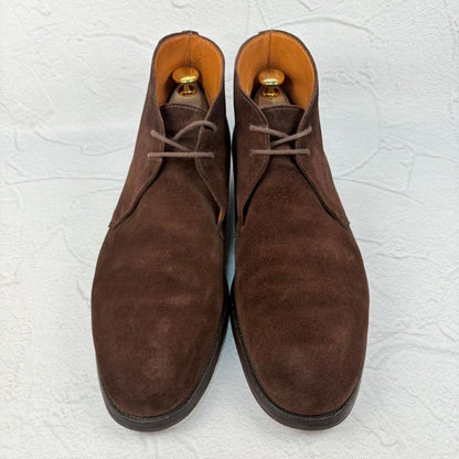 【良品】クロケットアンドジョーンズ チャートシー チャッカ スエード 茶 8E [W3143]