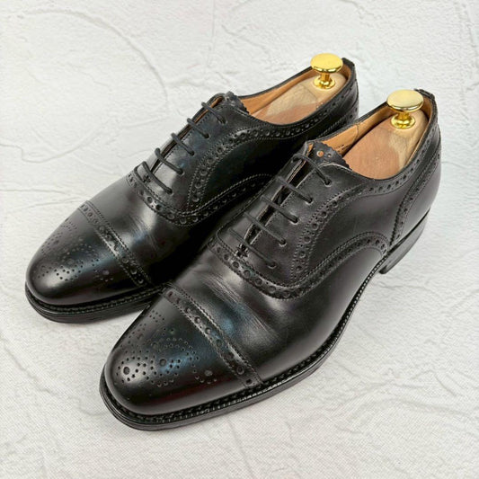 【良品】チャーチ ディプロマット メダリオン 内羽根 黒 55F 3都市 英国製 [W3218]