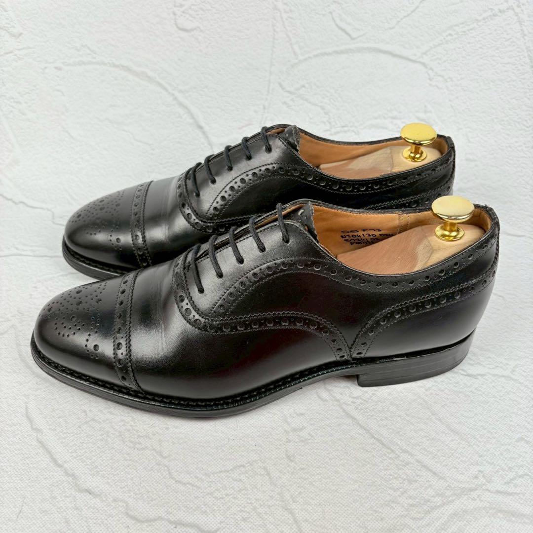 【良品】チャーチ ディプロマット メダリオン 内羽根 黒 55F 3都市 英国製 [W3218]