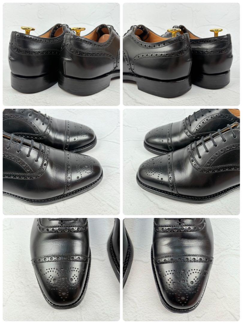 【良品】チャーチ ディプロマット メダリオン 内羽根 黒 55F 3都市 英国製 [W3218]