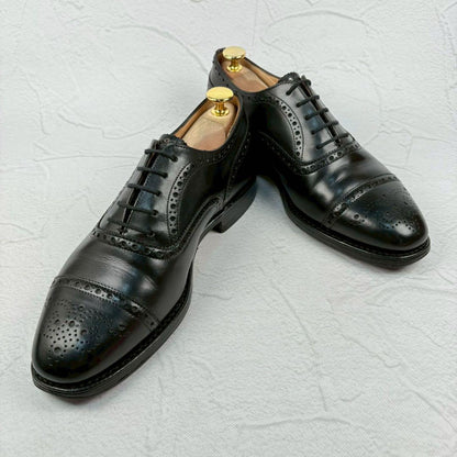 【良品】チャーチ ディプロマット メダリオン 内羽根 黒 55F 3都市 英国製 [W3218]