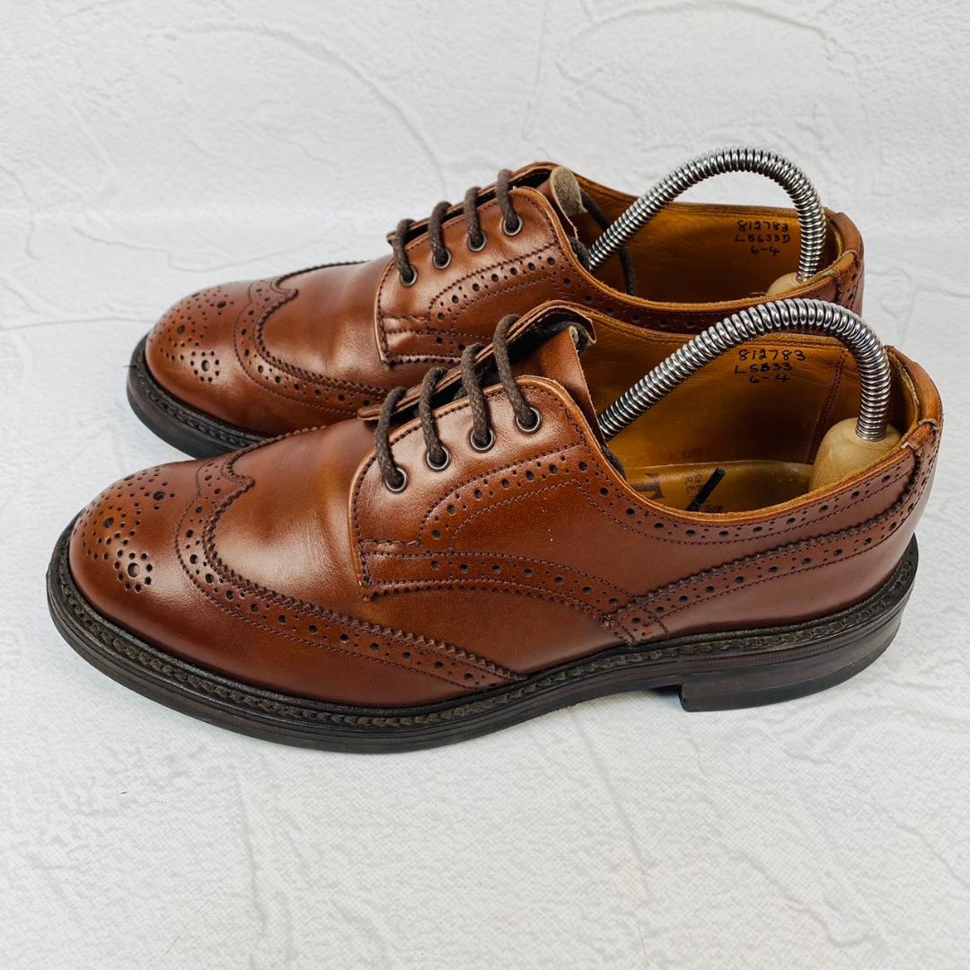 【良品】トリッカーズ バートン ウィング メダリオン 革靴 茶 6-4 短靴