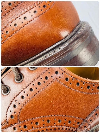 【良品】トリッカーズ バートン ウィング メダリオン 革靴 茶 6-4 短靴