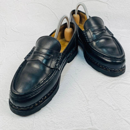 【希少】パラブーツ オルセー コインローファー ビーフロールサドル 黒 4 革靴