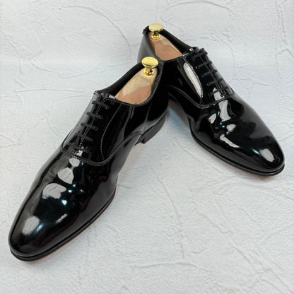 【極美品】クロケットアンドジョーンズ CHEAM パテント ドレス 黒 8E [W3139]