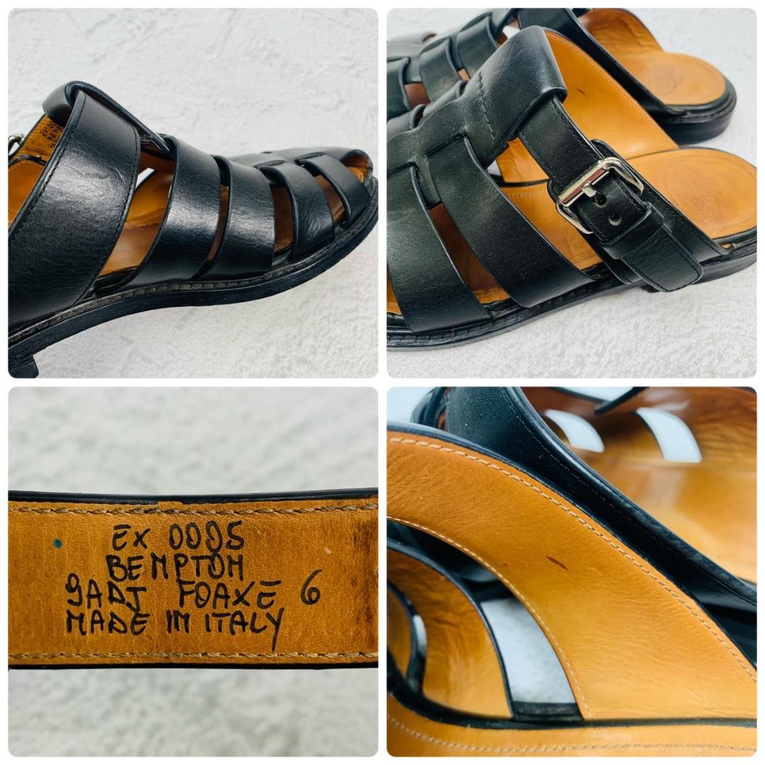 【希少】チャーチ ベンプトン ボーンサンダル 黒 6 グルカ 高級 革靴 サボ