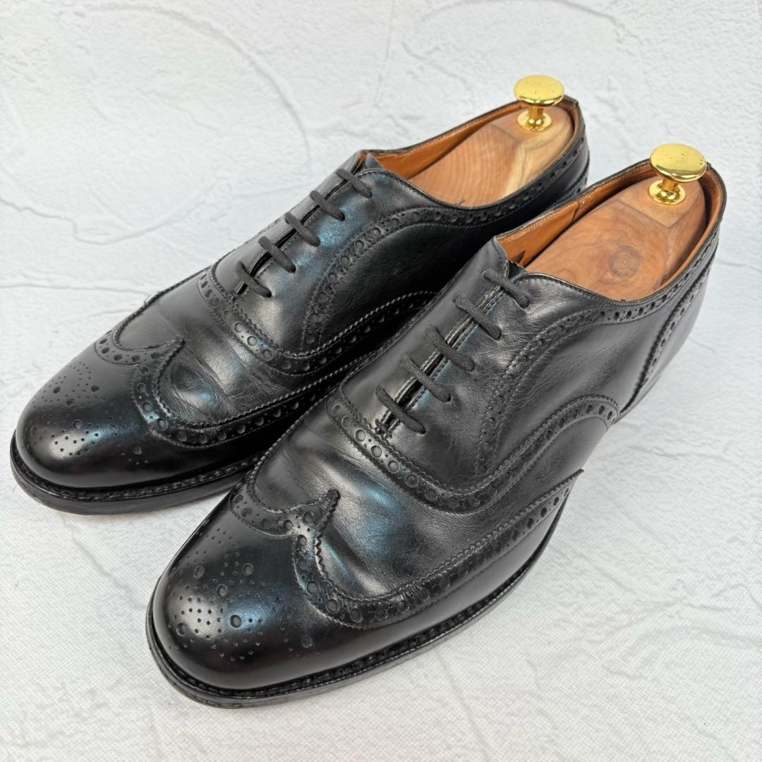 【良品】チャーチ チェットウィンド ウイング 内羽根 メダリオン 黒 75F [W3180]