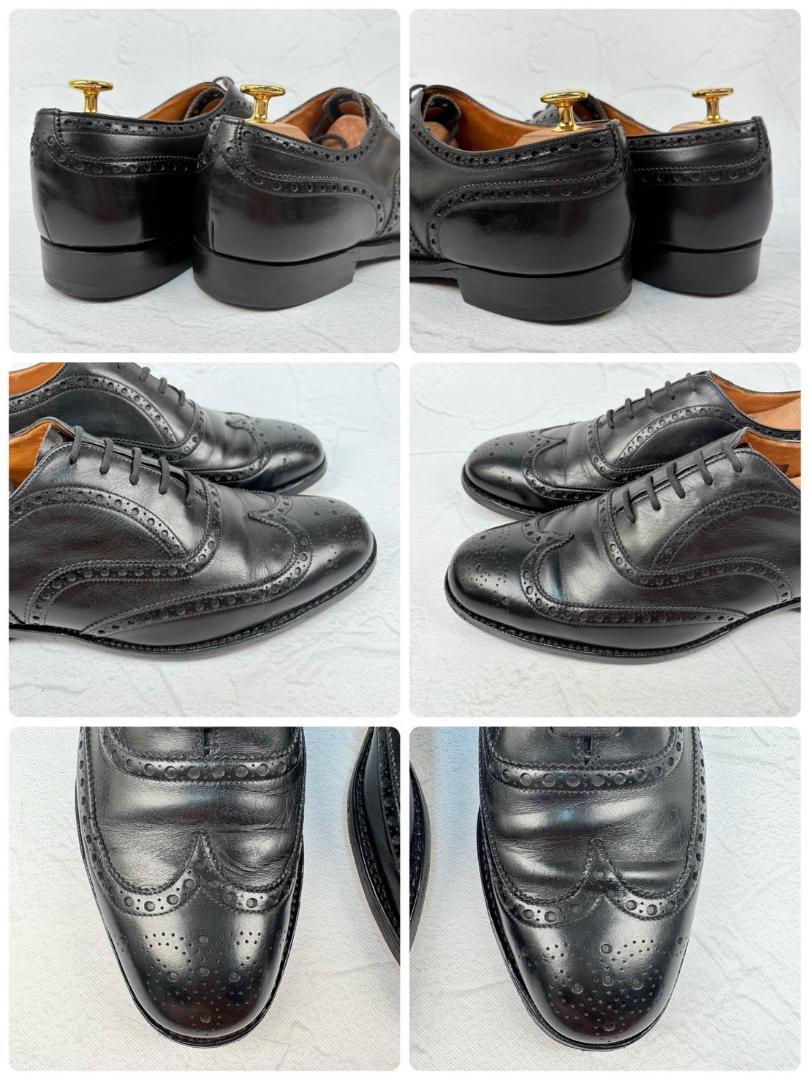 【良品】チャーチ チェットウィンド ウイング 内羽根 メダリオン 黒 75F [W3180]