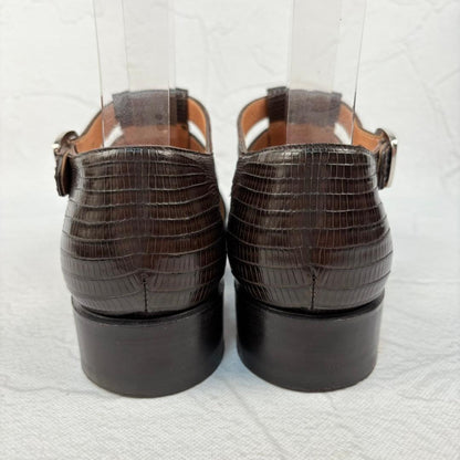 【極美品】フラテッリジャコメッティ リザード グルカサンダル 濃茶 37 [W3148]
