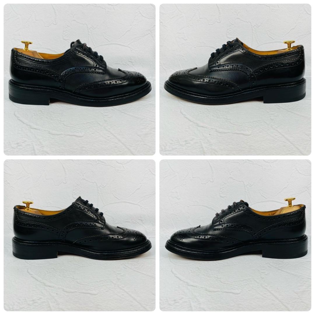 【良品】トリッカーズ バートン ウィング メダリオン 革靴 黒 8-5 英国靴