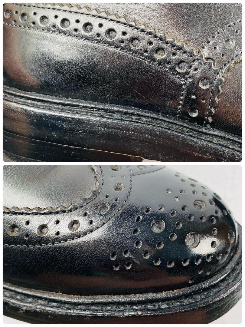 【良品】トリッカーズ バートン ウィング メダリオン 革靴 黒 8-5 英国靴