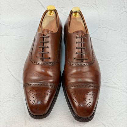 【良品】クロケットアンドジョーンズ MALTON セミブローグ 内羽根 茶 6E [W3137]