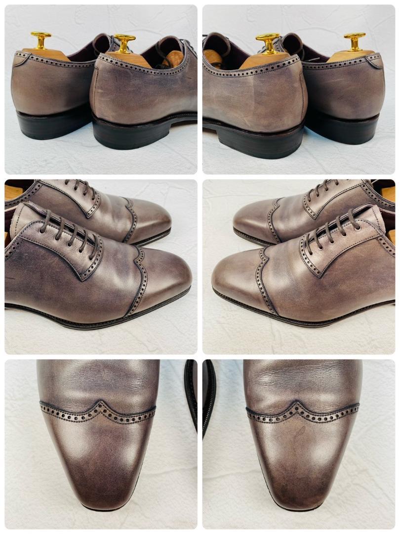 【希少】カルミーナ パティーヌ ウイング 内羽根 灰色 黒 8 スペイン靴