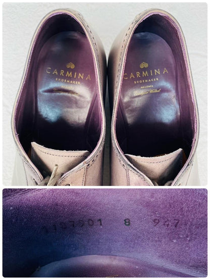 【希少】カルミーナ パティーヌ ウイング 内羽根 灰色 黒 8 スペイン靴