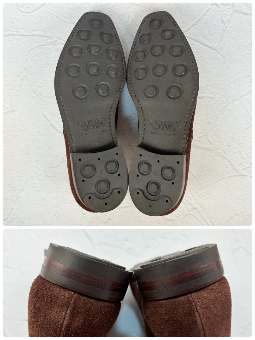 【美品】クロケットアンドジョーンズ LOWNDES ダブルモンク スエード 6E [W3175]