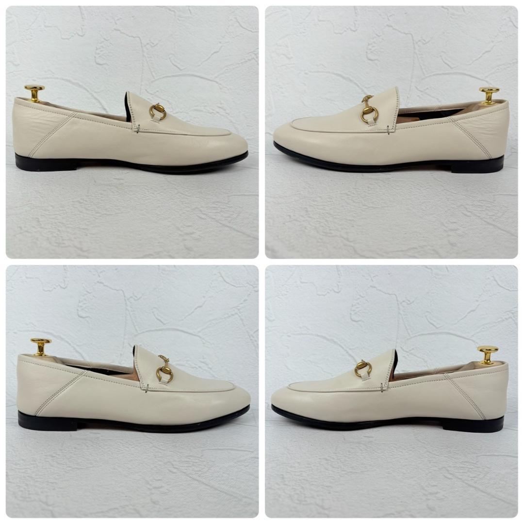 【美品】GUCCI ヨルダーン ホースビット ローファー バブーシュ 白 40 [W3151]