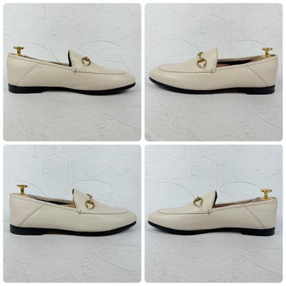 【美品】GUCCI ヨルダーン ホースビット ローファー バブーシュ 白 40 [W3151]
