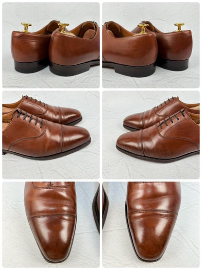 【良品】クロケットアンドジョーンズ HALLAM ストレート 内羽根 茶 7E [W3118]