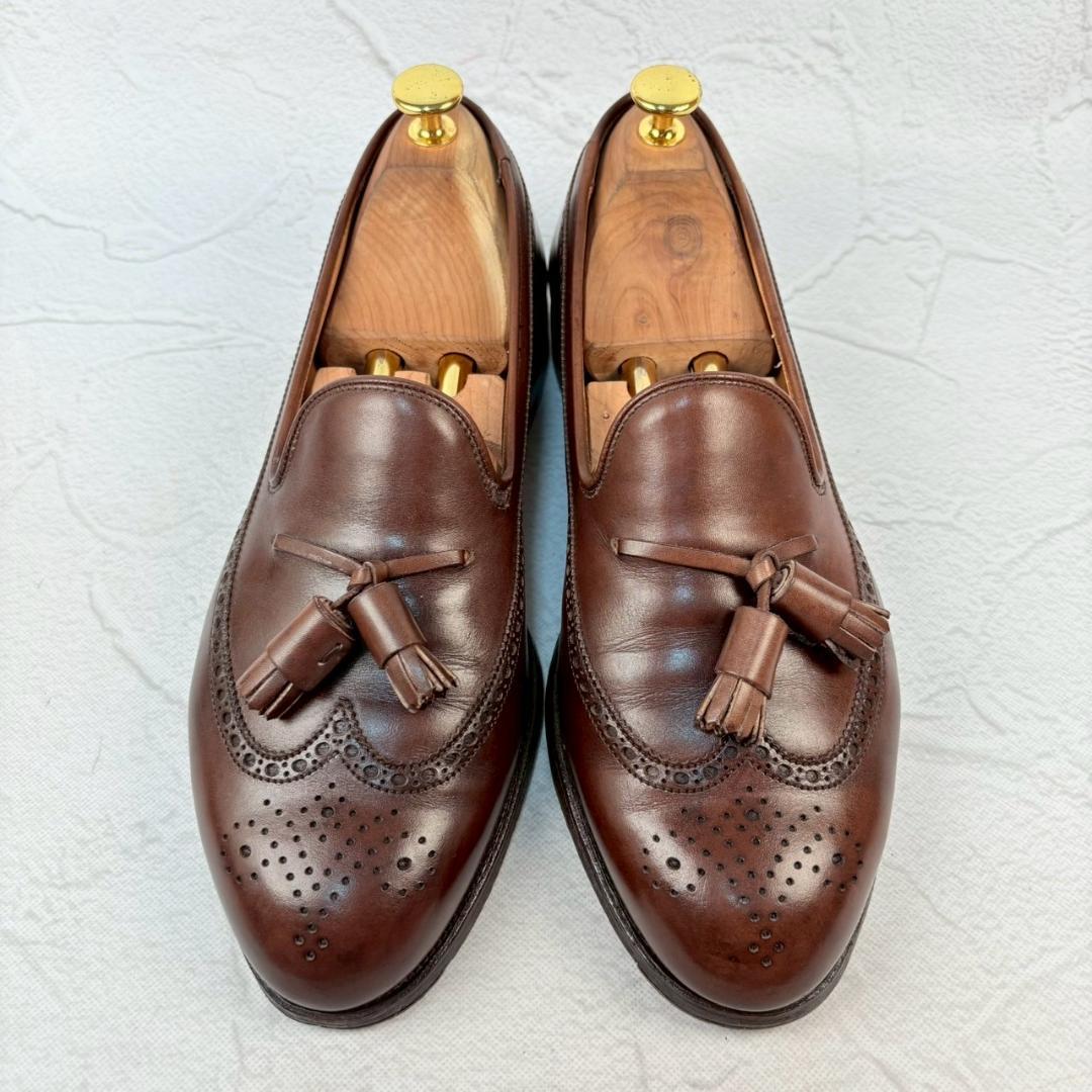 【良品】クロケットアンドジョーンズ ロングウイング タッセルローファー 7.5 [W3216]