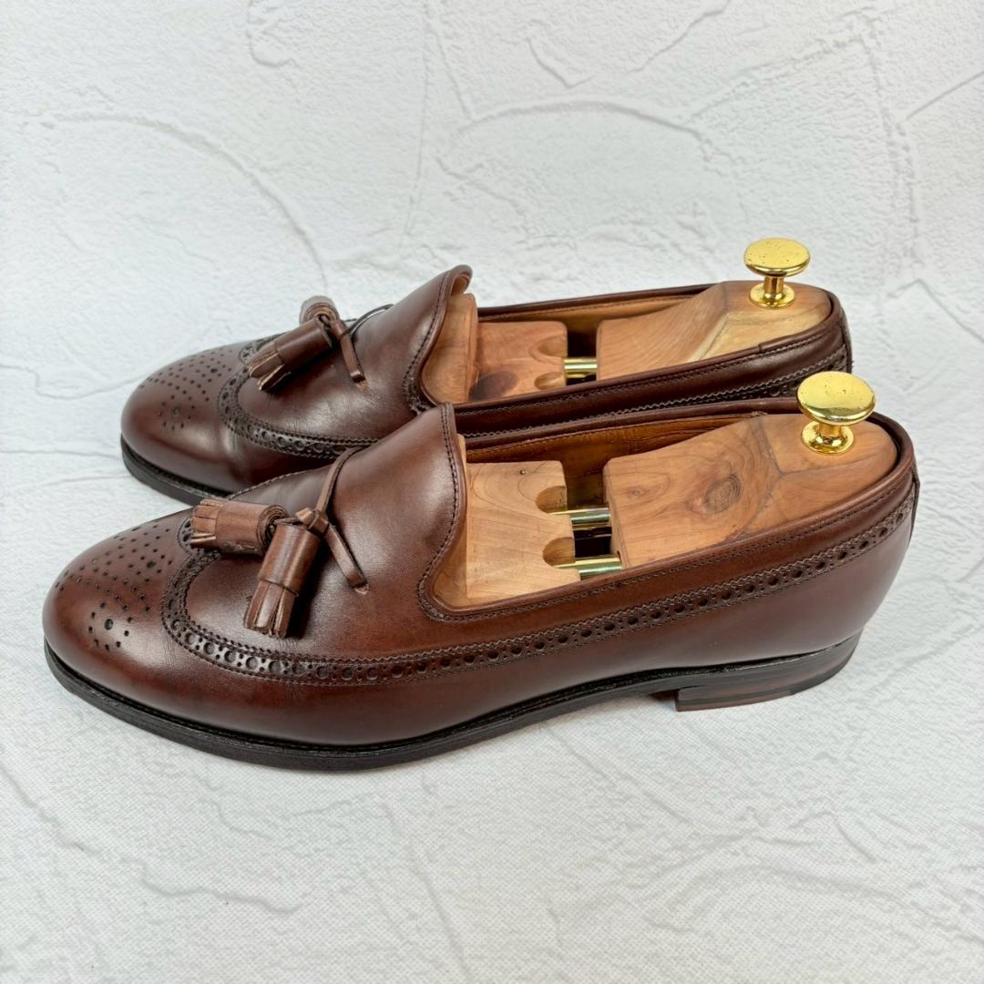 【良品】クロケットアンドジョーンズ ロングウイング タッセルローファー 7.5 [W3216]