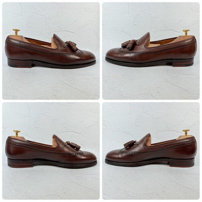 【良品】クロケットアンドジョーンズ ロングウイング タッセルローファー 7.5 [W3216]