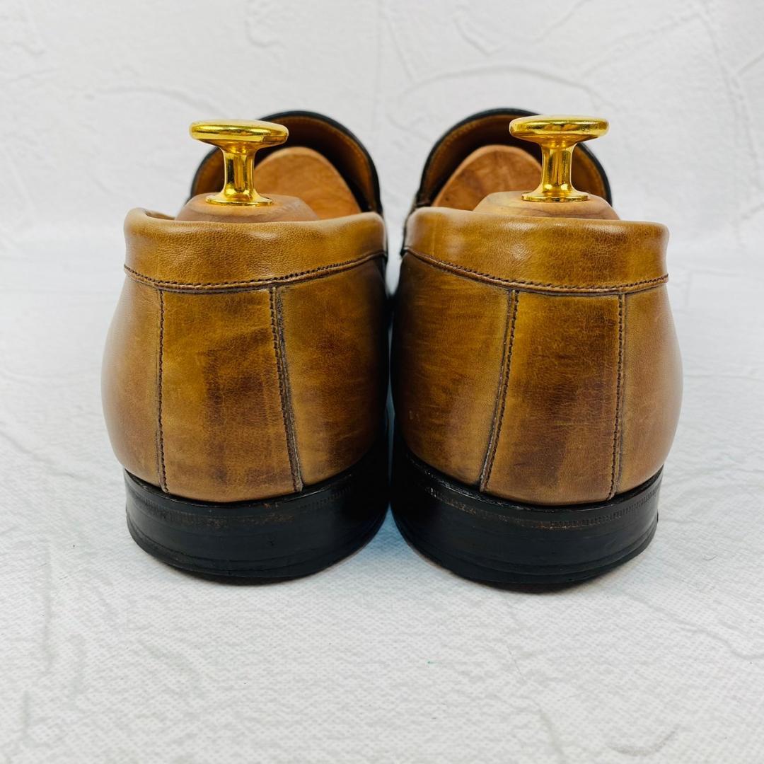 【良品】ジョセフチーニアンドサンズ ハドソン コインローファー 茶 8 革靴